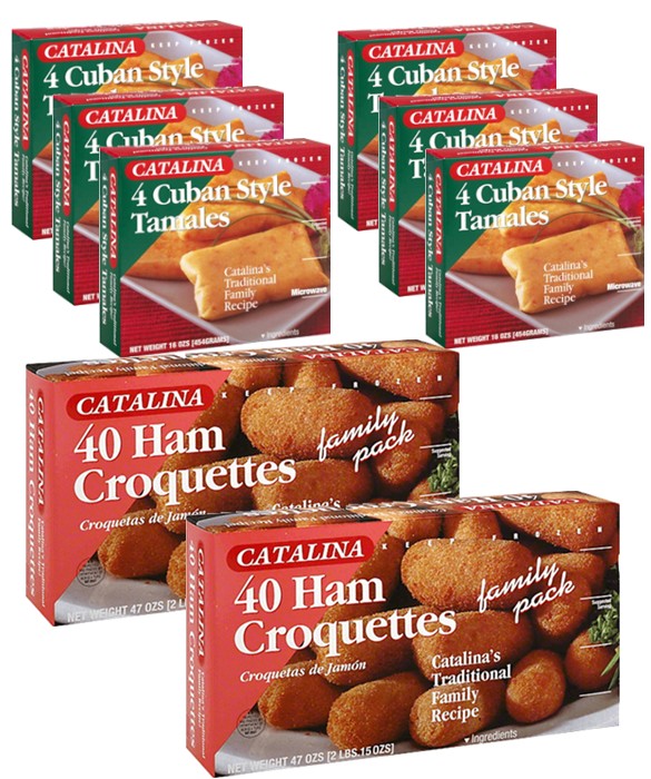 Combination 80 Ham Croquettes and 24 Cuban Tamales with Pork